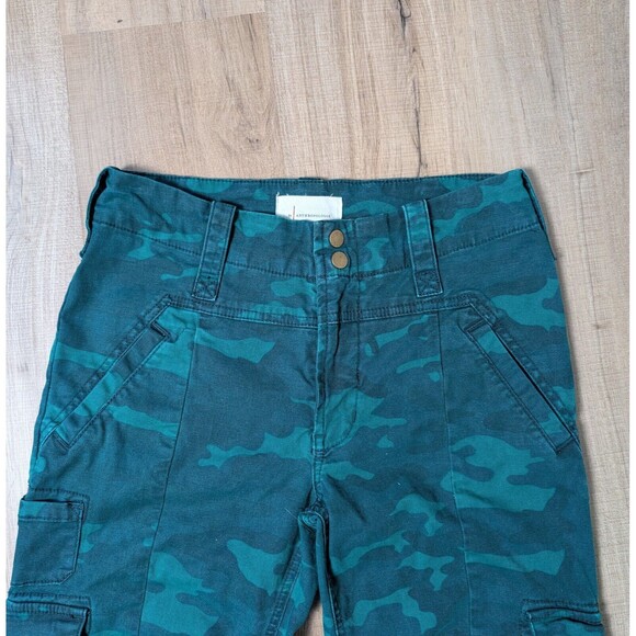 Anthropologie Size 28P Austin Cargo Pants Camo Straight Leg Cropped - Picture 6 of 11